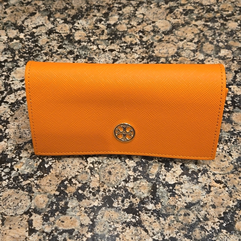 Tory Burch Orange Hard Glasses Case